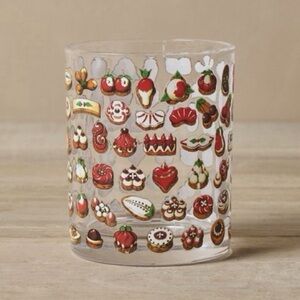John Derian Target New Cocktail Glass Holiday Cookie Print Set of 4 Collectible